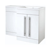 Kartell K-VIT Matrix 1100mm L-shaped basin right hand, used in the Atlantis right hand furniture pack - FUR431NEW