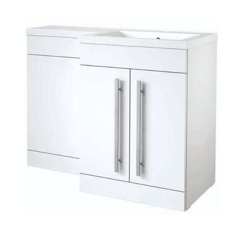 Kartell K-VIT Matrix 1100mm L-shaped basin right hand, used in the Atlantis right hand furniture pack - FUR431NEW
