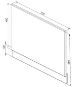 Kartell K-VIT 700mm 2 Piece Mouldwood End Bath Panel - White Gloss (FUR684IM)