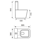 Kartell K-VIT Genoa Square Close To Wall Close Coupled WC Pan- White Gloss (GEN001SQ)