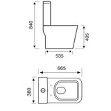Kartell K-VIT Genoa Square Close Coupled Rimless WC Pan- White Gloss (GEN002SQ)