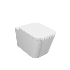 Kartell K-VIT Genoa Square wall hung toilet pan in white gloss - GEN007SQ