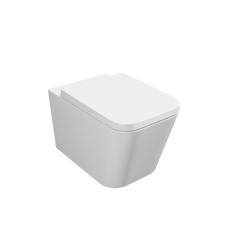 Kartell K-VIT Genoa Square wall hung toilet pan in white gloss - GEN007SQ
