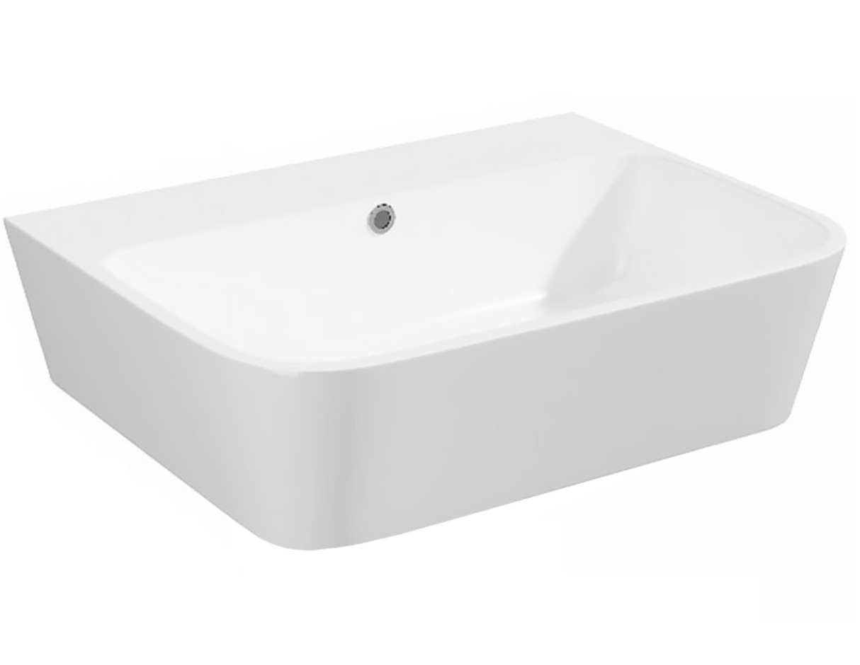 Kartell K-VIT Genoa Square 550mm 1 Tap Hole Basin- White Gloss (GEN009SQ)