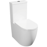 Kartell K-VIT Genoa Round Rimless Pan (Closed Back) With Premium Soft Close Seat- White Gloss (GEN020RO-GEN025RO)