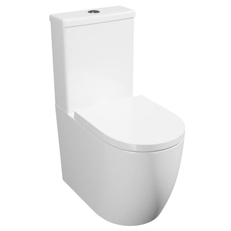 Kartell K-VIT Genoa Round rimless closed back close coupled pan in white gloss - GEN020RO