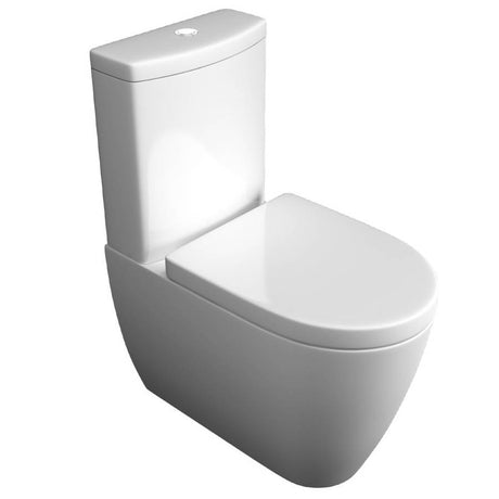 Kartell K-VIT Genoa Round comfort height rimless closed back close coupled pan in white gloss - GEN028RO