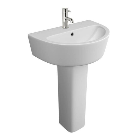 Kartell K-VIT Genoa Round 580mm basin with full pedestal in white gloss - GEN029RO GEN030RO