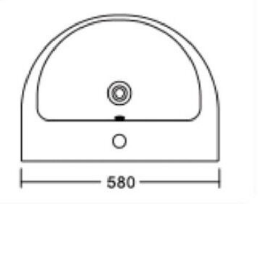 Kartell K-VIT Genoa Round 580mm 1 Tap Hole Basin- White Gloss (GEN029RO)