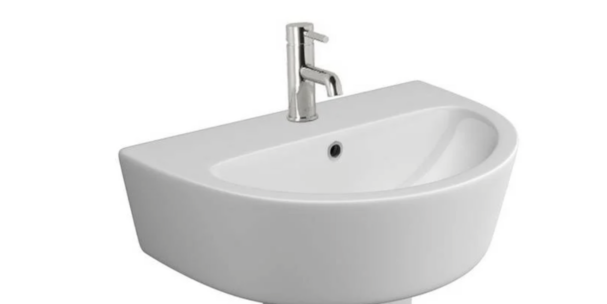 Kartell K-VIT Genoa Round 580mm 1 Tap Hole Basin- White Gloss (GEN029RO)