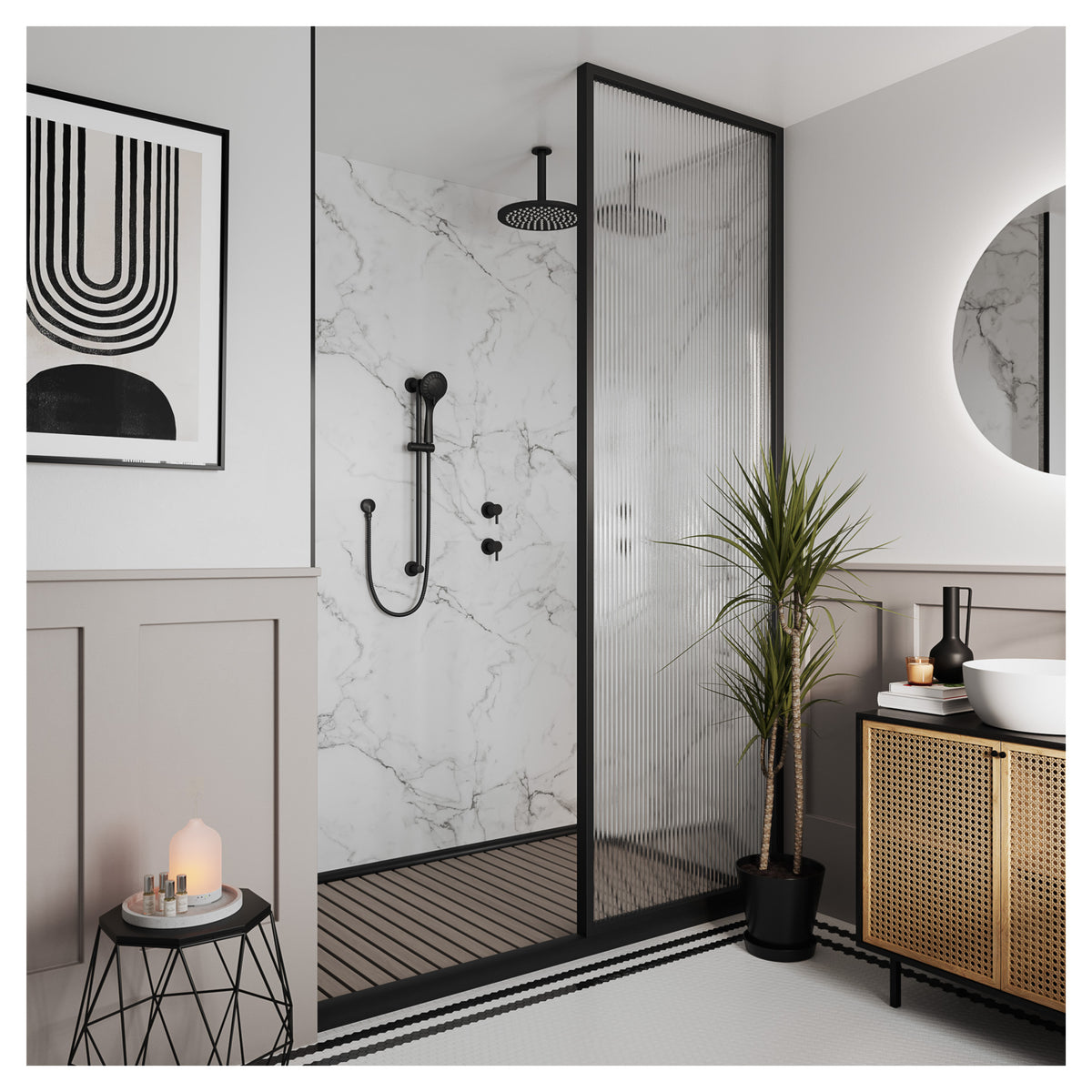Multipanel Pure White Grey Bathroom Wall Panel – Matt, photo 4