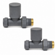 Kartell K-VIT Modern Manual Radiator Valves in textured grey – Straight