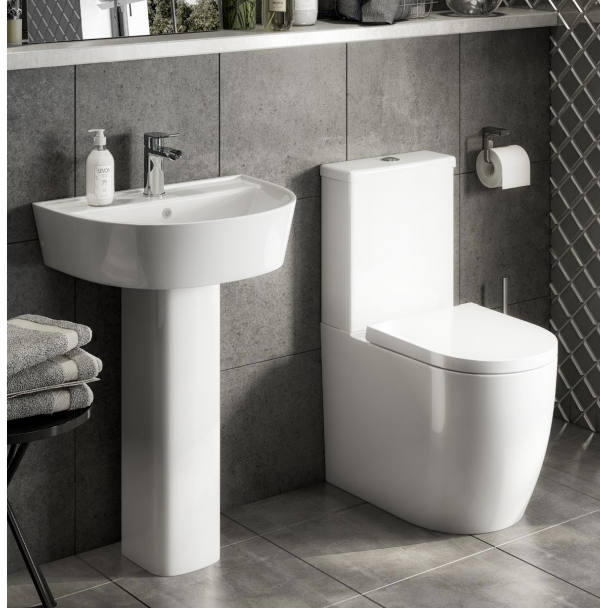 Kartell K-VIT Genoa Round Rimless WC Pan Closed Back- White Gloss (GEN020RO)
