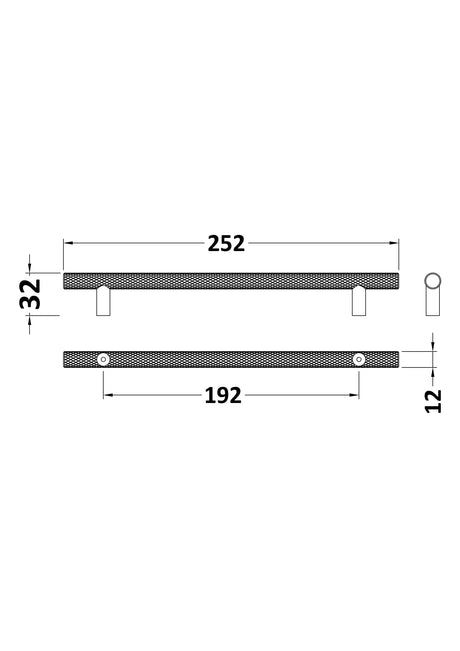 Nuie Knurled Bar Handle – 96mm, 160mm & 192mm, photo 8