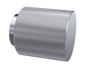 Nuie Round Satin Knurled Knob – Chrome
