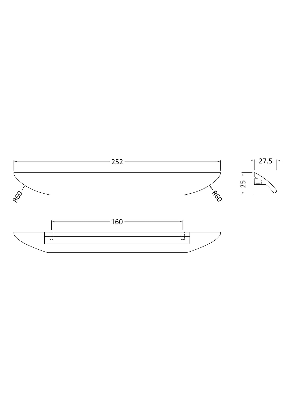Nuie Finger Pull Handle – 160mm & 224mm, photo 3