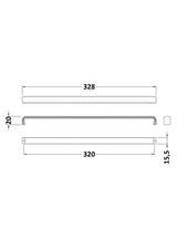 Nuie 328mm D Handle – 20mm High – Chrome, photo 2