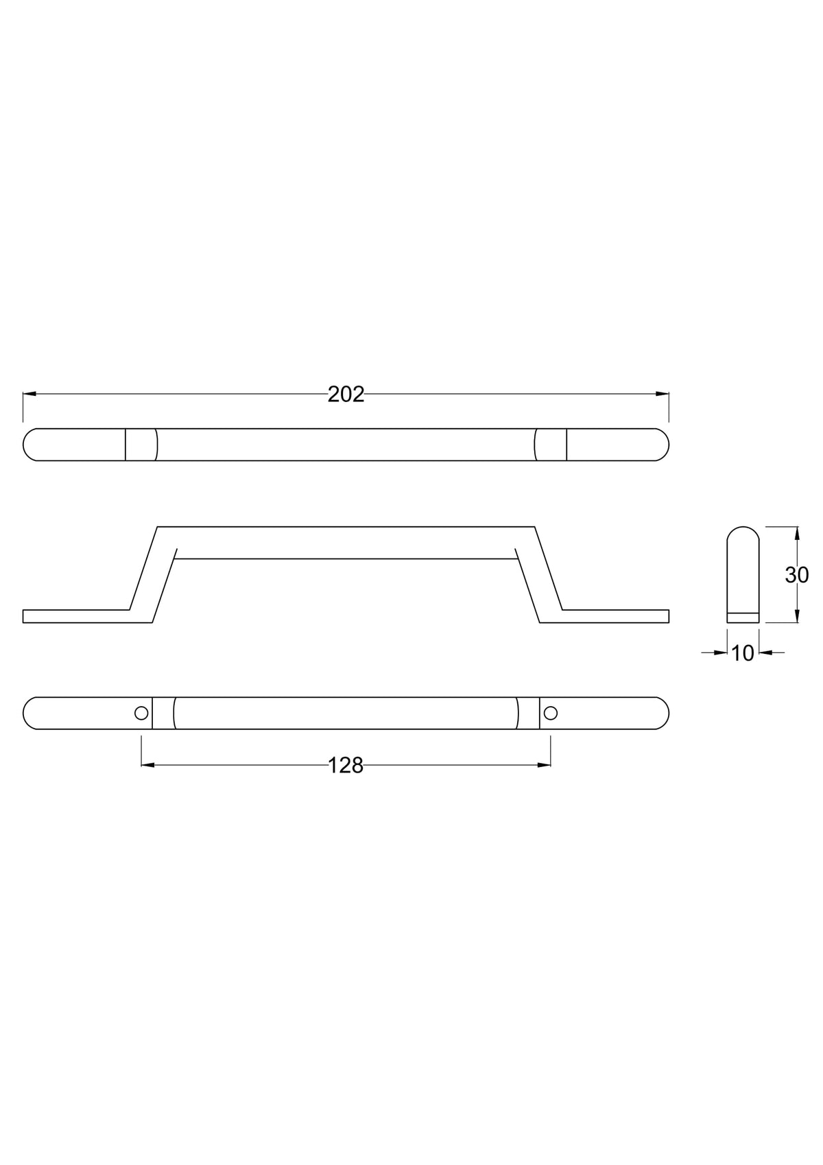 Nuie 128mm Round Strap Handle – Chrome, photo 2