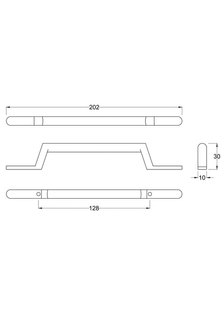 Nuie 128mm Round Strap Handle – Chrome, photo 2