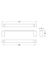 Nuie 160mm Art Deco Handle – Chrome, photo 2