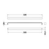 Nuie 328mm D Handle (320mm Centres) – Brushed Bronze or Brushed Pewter, photo 3
