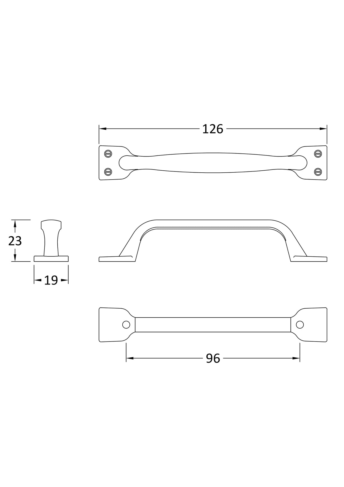Nuie 96mm Handle – Satin Nickel, photo 2