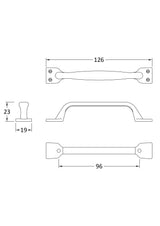 Nuie 96mm Handle – Satin Nickel, photo 2