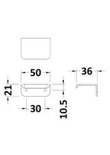 Nuie 50mm Wrapover Handle – Matt Black or Brushed Brass, photo 3