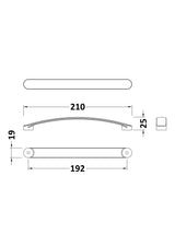 Nuie 210mm D Handle – 210mm High – Matt Black, Brushed Brass or Chrome, photo 4