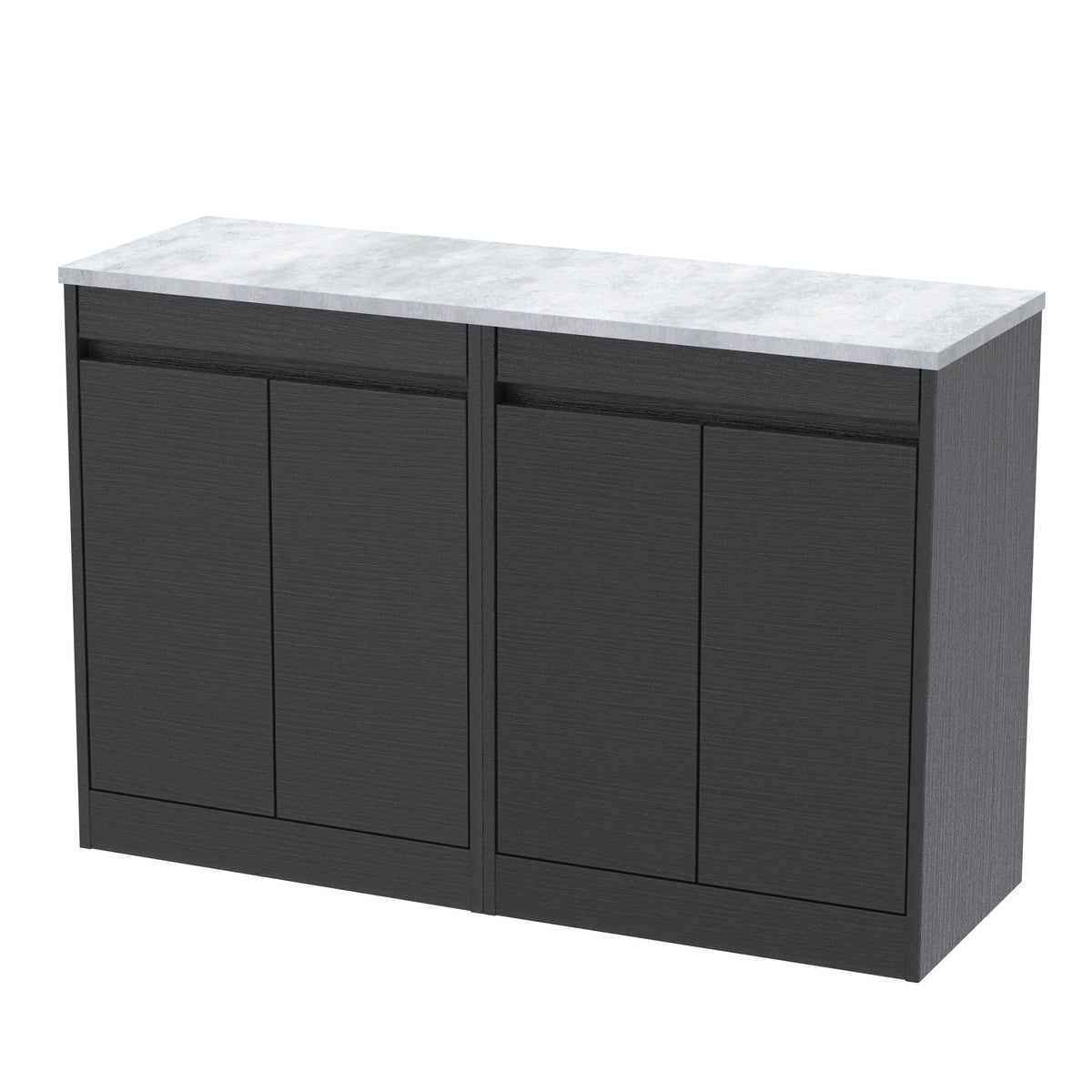 Nuie Havana 1200mm 4 Door Floor Standing Vanity Unit With Worktop