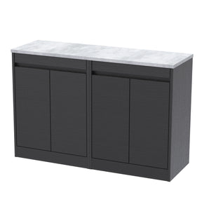 Nuie Havana 1200mm 4 Door Floor Standing Vanity Unit With Worktop