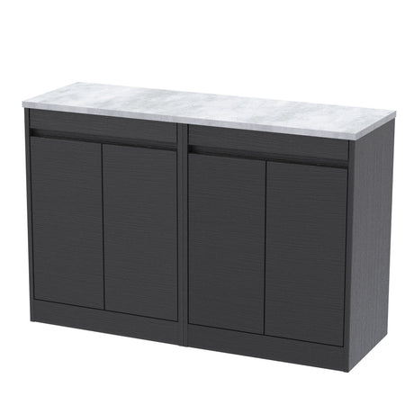 Nuie Havana 1200mm 4 Door Floor Standing Vanity Unit With Worktop