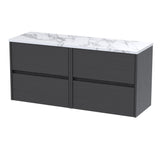 Nuie Havana 1200mm 4 Drawer Wall Hung Vanity Unit With Worktop, photo 2