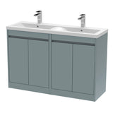 Nuie Havana 1200mm 4 Door Floor Standing Twin Vanity Unit With Basin