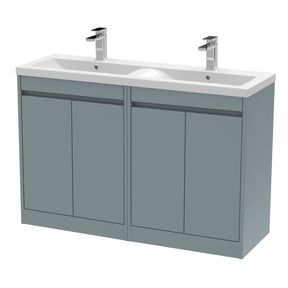 Nuie Havana 1200mm 4 Door Floor Standing Twin Vanity Unit With Basin