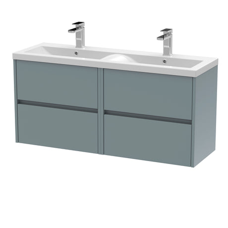 Nuie Havana 1200mm 4 Drawer Wall Hung Twin Vanity Unit With Basin, photo 3