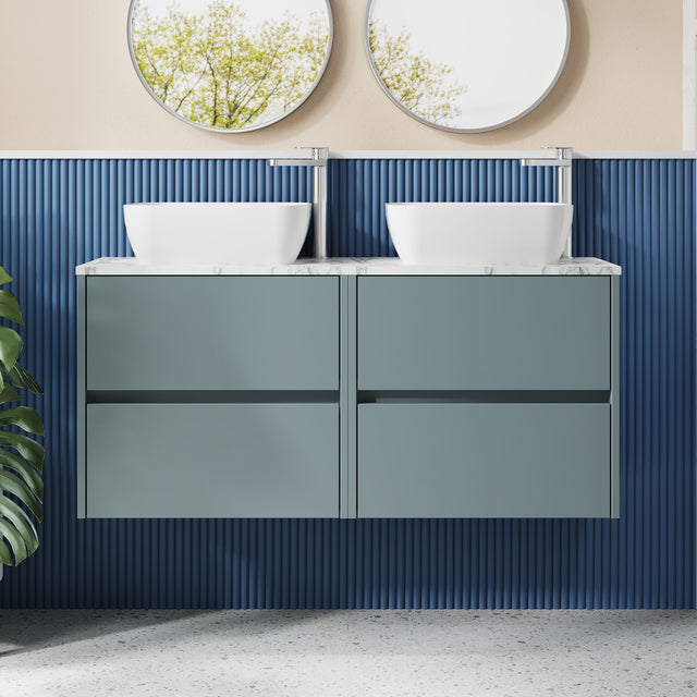 Nuie Havana 1200mm 4 Drawer Wall Hung Vanity Unit With Worktop