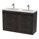 Nuie Havana 1200mm 4 Door Floor Standing Twin Vanity Unit With Basin, photo 2