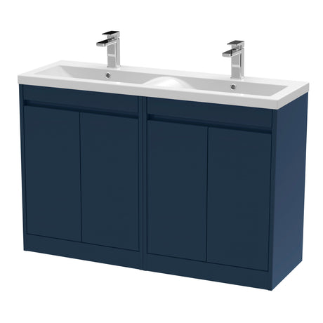 Nuie Havana 1200mm 4 Door Floor Standing Twin Vanity Unit With Basin, photo 3