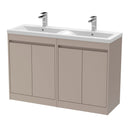 Nuie Havana 1200mm 4 Door Floor Standing Twin Vanity Unit With Basin, photo 4