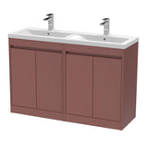 Nuie Havana 1200mm 4 Door Floor Standing Twin Vanity Unit With Basin, photo 5
