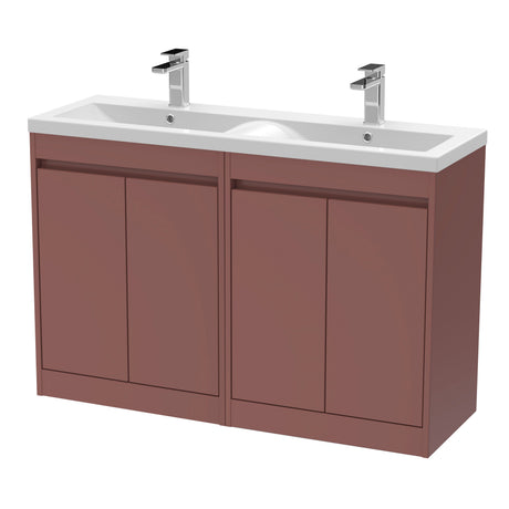 Nuie Havana 1200mm 4 Door Floor Standing Twin Vanity Unit With Basin, photo 5