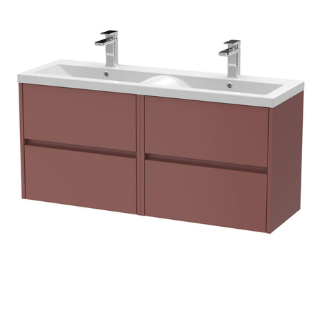 Nuie Havana 1200mm 4 Drawer Wall Hung Twin Vanity Unit With Basin, photo 7