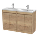 Nuie Havana 1200mm 4 Door Floor Standing Twin Vanity Unit With Basin, photo 6