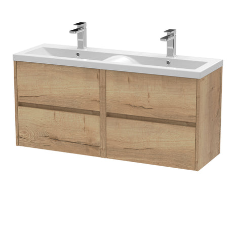 Nuie Havana 1200mm 4 Drawer Wall Hung Twin Vanity Unit With Basin, photo 8