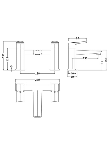 Nuie Hardy Bath Filler – Chrome, photo 3
