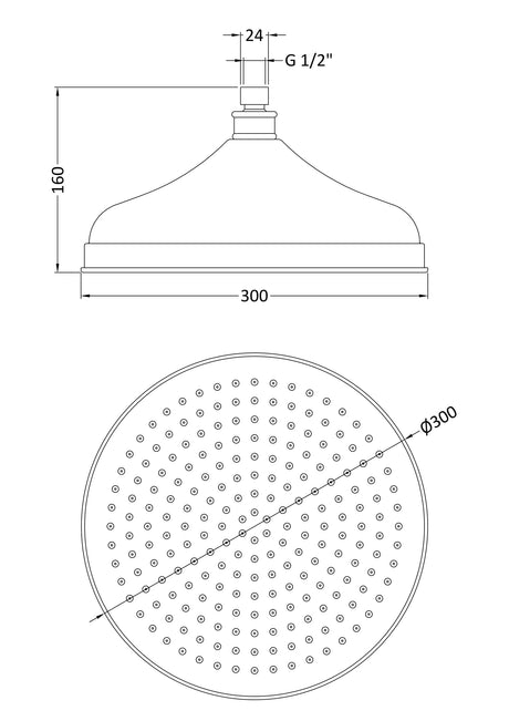 Nuie Fixed Shower Head – 195mm, 200mm & 300mm, photo 8