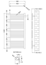 Nuie Vertical Ladder Rail – 700 x 500mm, 1100 x 500mm & 1150 x 500mm, photo 5
