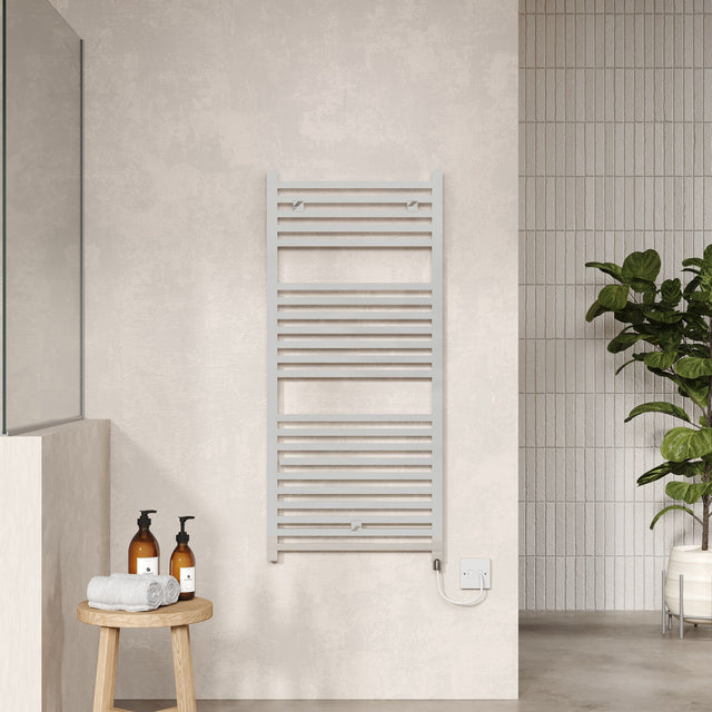 Nuie Eton 1100 x 500mm Vertical Electric Heated Towel Rail – Chrome or Anthracite