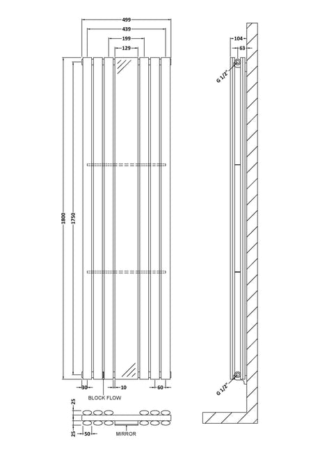 Nuie Revive Vertical Double Panel Radiator – 1500 x 354mm, 1800 x 236mm, 1800 x 354mm, 1800 x 499mm & 1800 x 528mm, photo 8
